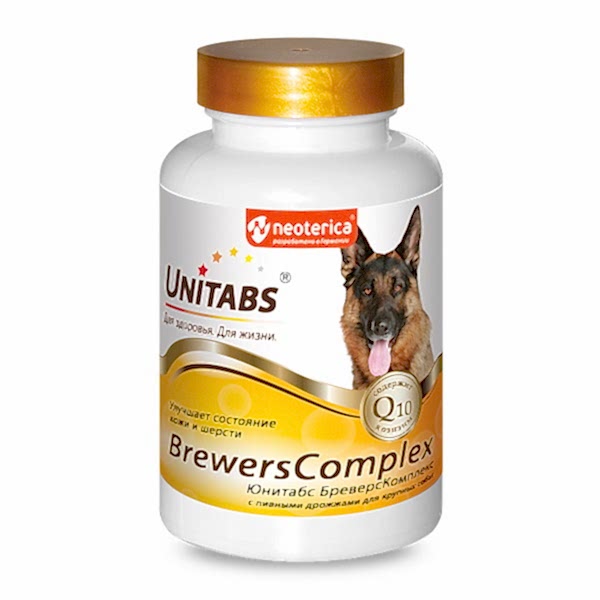 Unitabs Витамины с пивными дрожжами д/соб. круп пор 100табл.