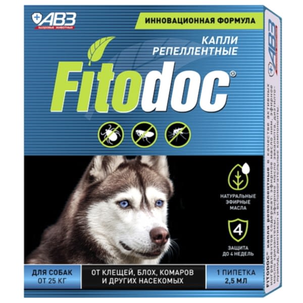 Фитодок капли репеллентные  собак от 25 кг