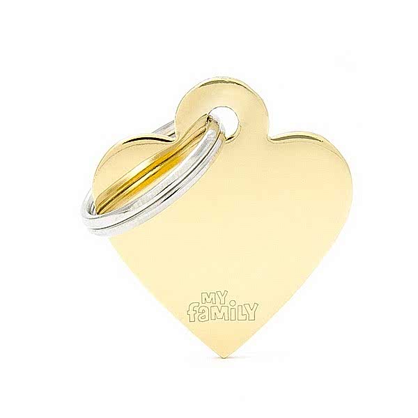 My family Адресник сердце золотое маленькое