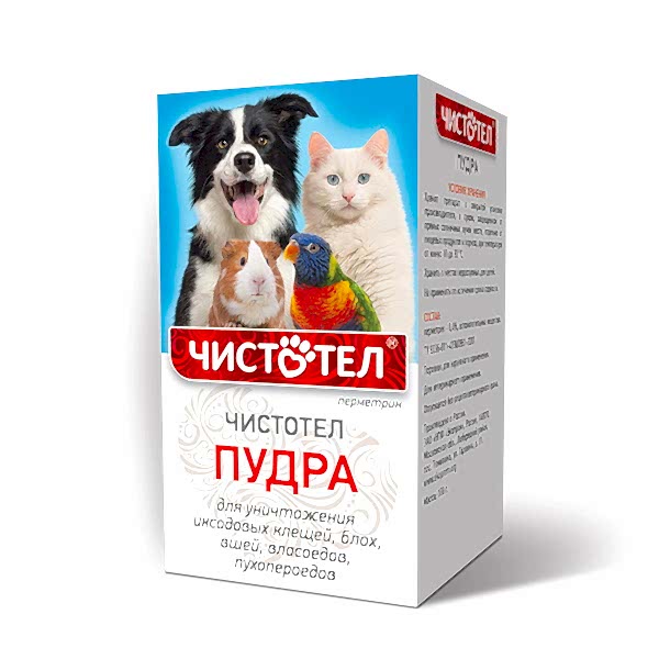 Пудра ЧИСТОТЕЛ пр/блох универсальная 100гр