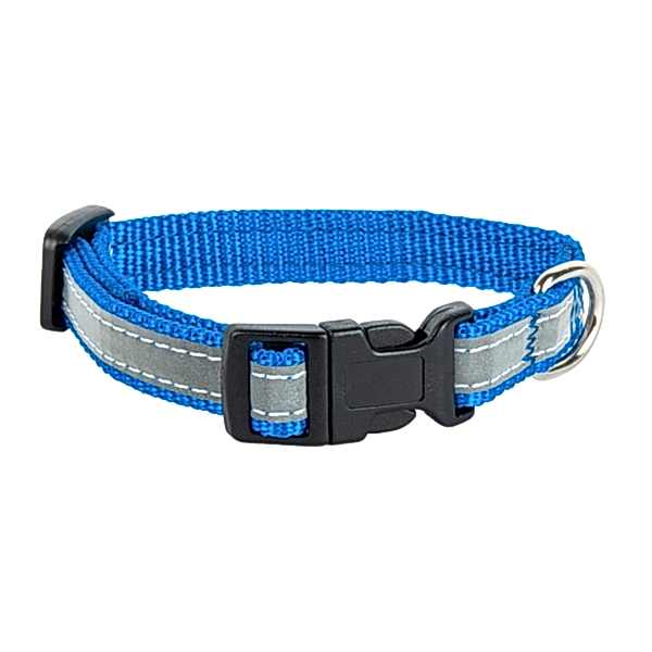 Ошейник синий светоотражающая лента 1,5 см