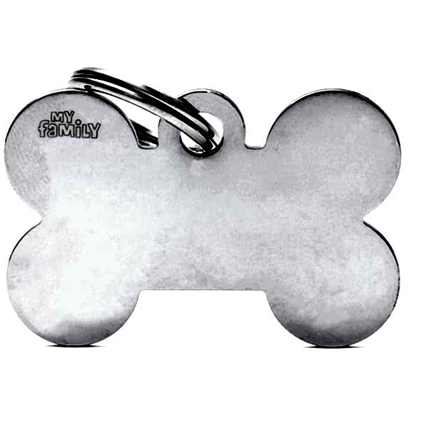 My family Адресник косточка серебряная XL