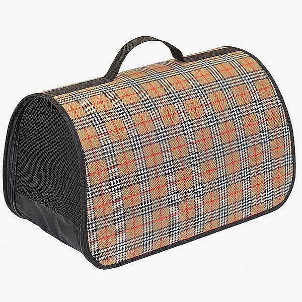 DELIPET cумка-переноска клетчатая рогожка, №3 , 45*26*26см