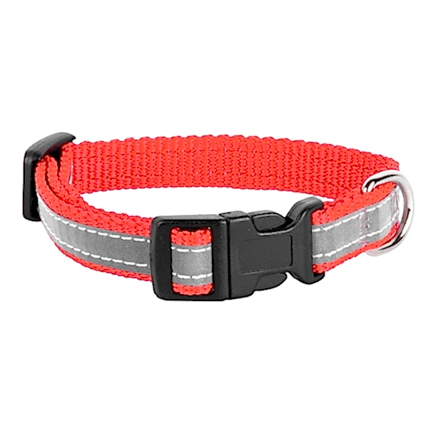 Ошейник красный светоотражающая лента 1,5 см