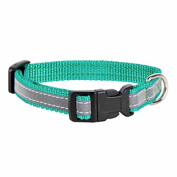 Ошейник зеленый светоотражающая лента 1,5 см