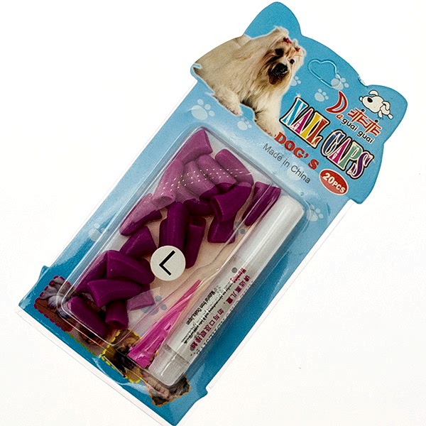 Когти накладные для кошек и собак  L фиолетовый (20шт)