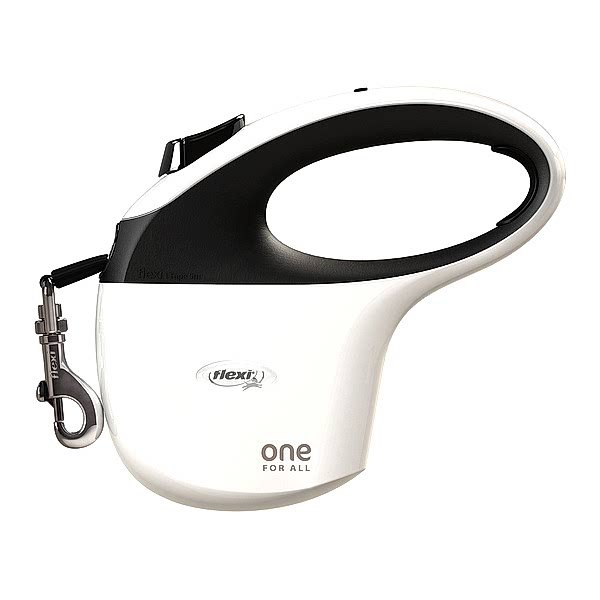 Поводок-рулетка Flexi One For All tape 5m 30 kg white/black