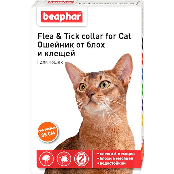 Беафар Ошейник д/кошек "New Diaz" оранжевый 35см