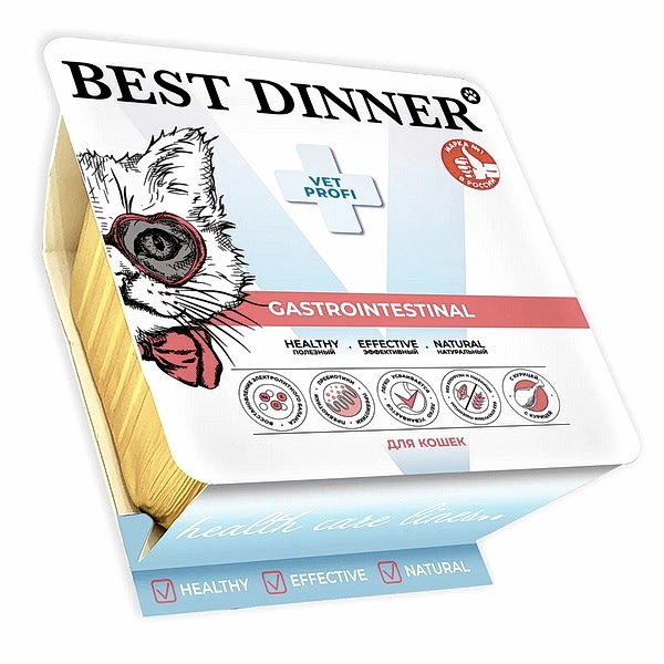 Бэст Диннер VET PROFI конс. диета д/кошек Gastro Intestinal "Курица" 100г паштет ЛАМИСТЕР