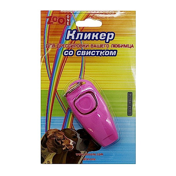 ZooOne кликер-свисток с кольцом розовый 