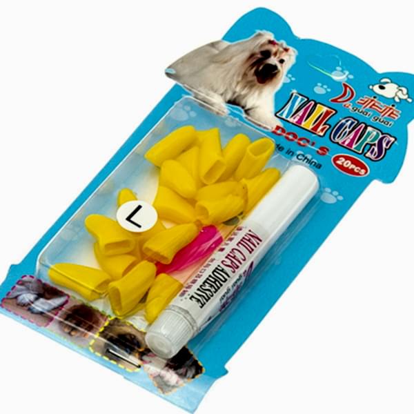 Когти накладные для кошек и собак  L желтые (20шт)