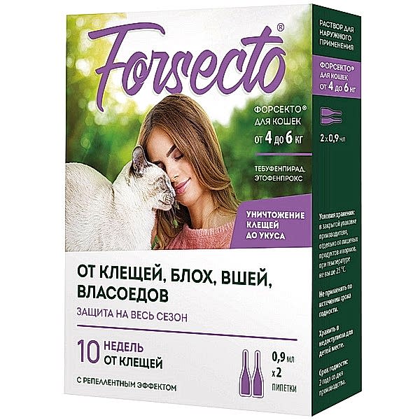 Forsecto® капли для кошек от 4 кг до 6 кг (0,9 мл)