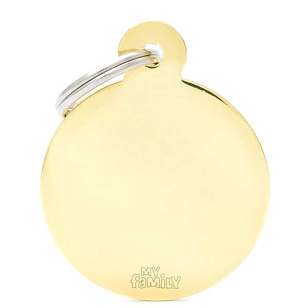 My family Адресник круг золотой большой