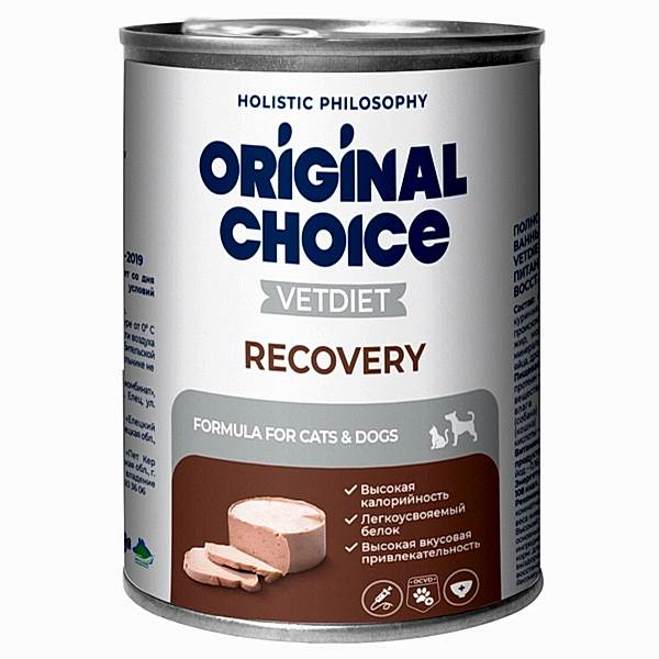 ORIGINAL CHOICE VETDIET Recovery 340 г вет диета для собак и кошек восстановит диета 